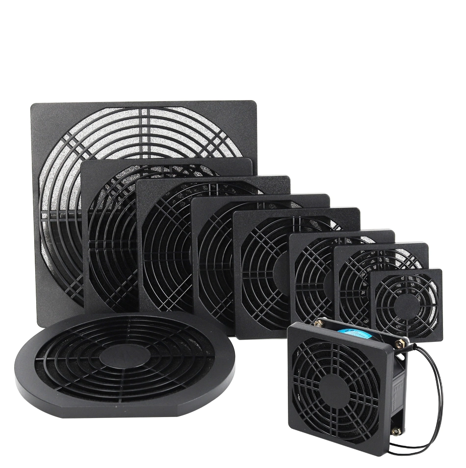 Защитная крышка осевого вентилятора АБС-пластик черный фильтр частиц 80 мм * 80 мм