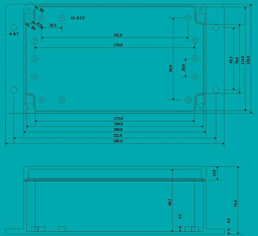 200X120X75mm 户外防水接线盒 ABS 塑料 PCB 外壳现货批发