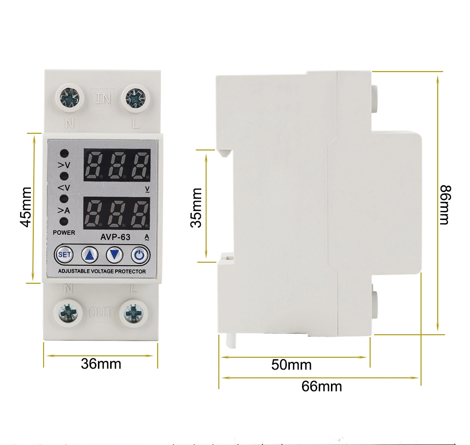 1-63A Регулируемый предохранитель тока пониженного напряжения 2p 220/230V OEM