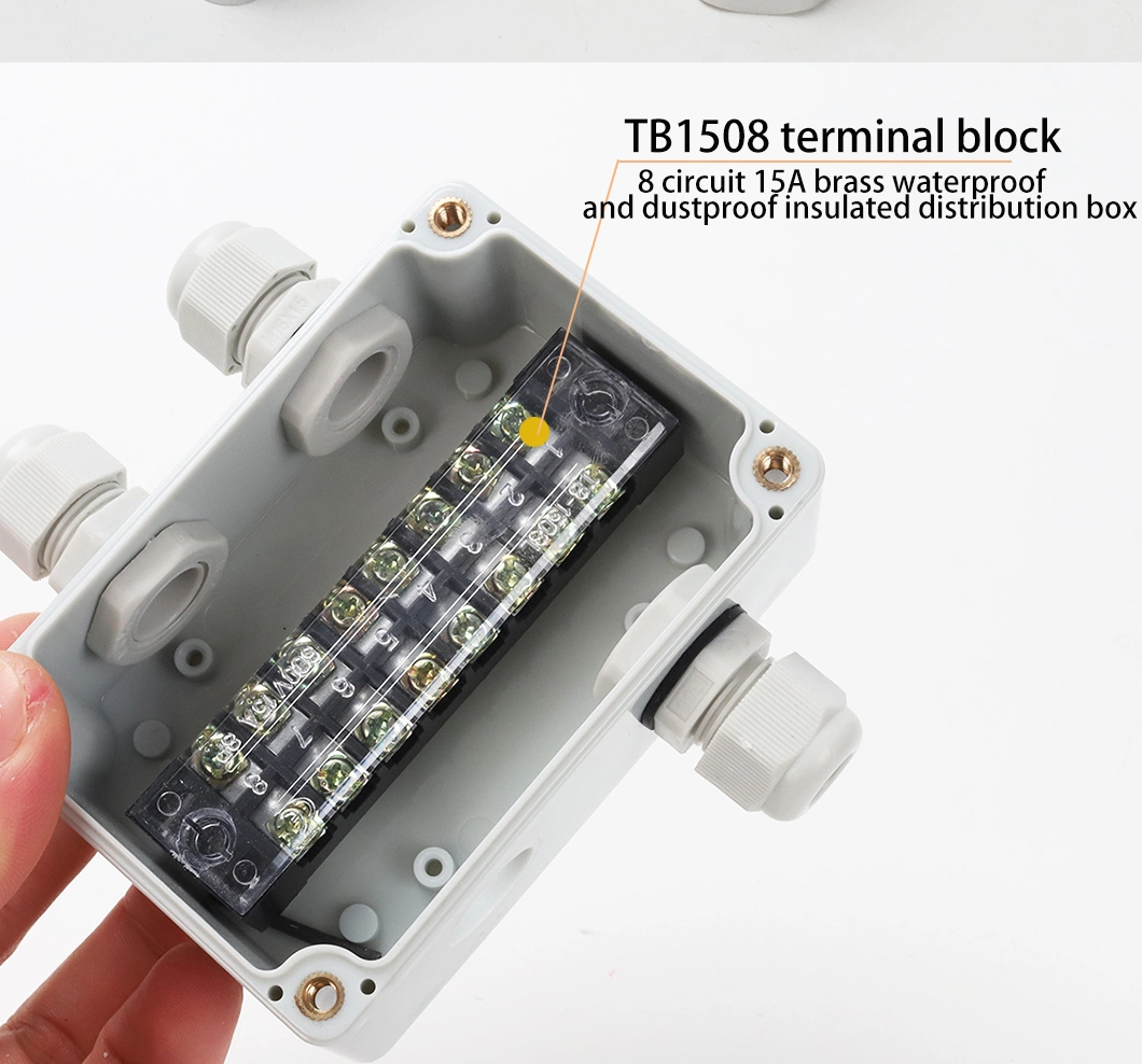 3进3出15A 400V 8路户外防水接线盒Tb1508 CE IP67