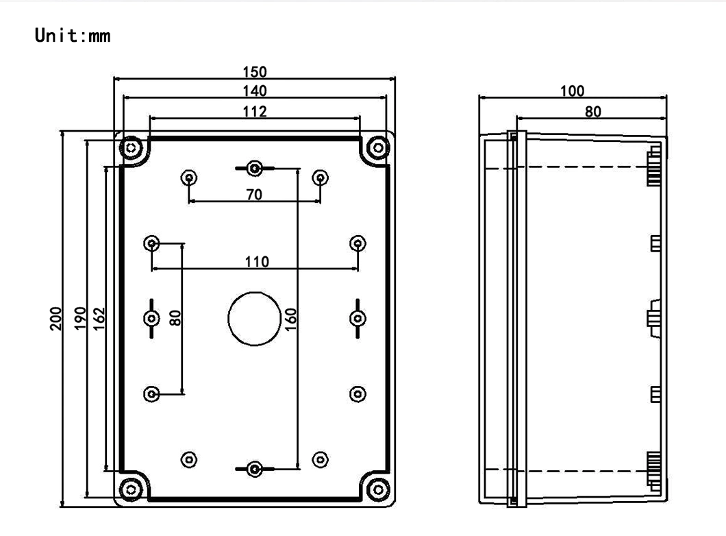 透明盖防水接线盒 200*150*100mm ABS/PC CE IP67 塑料盒