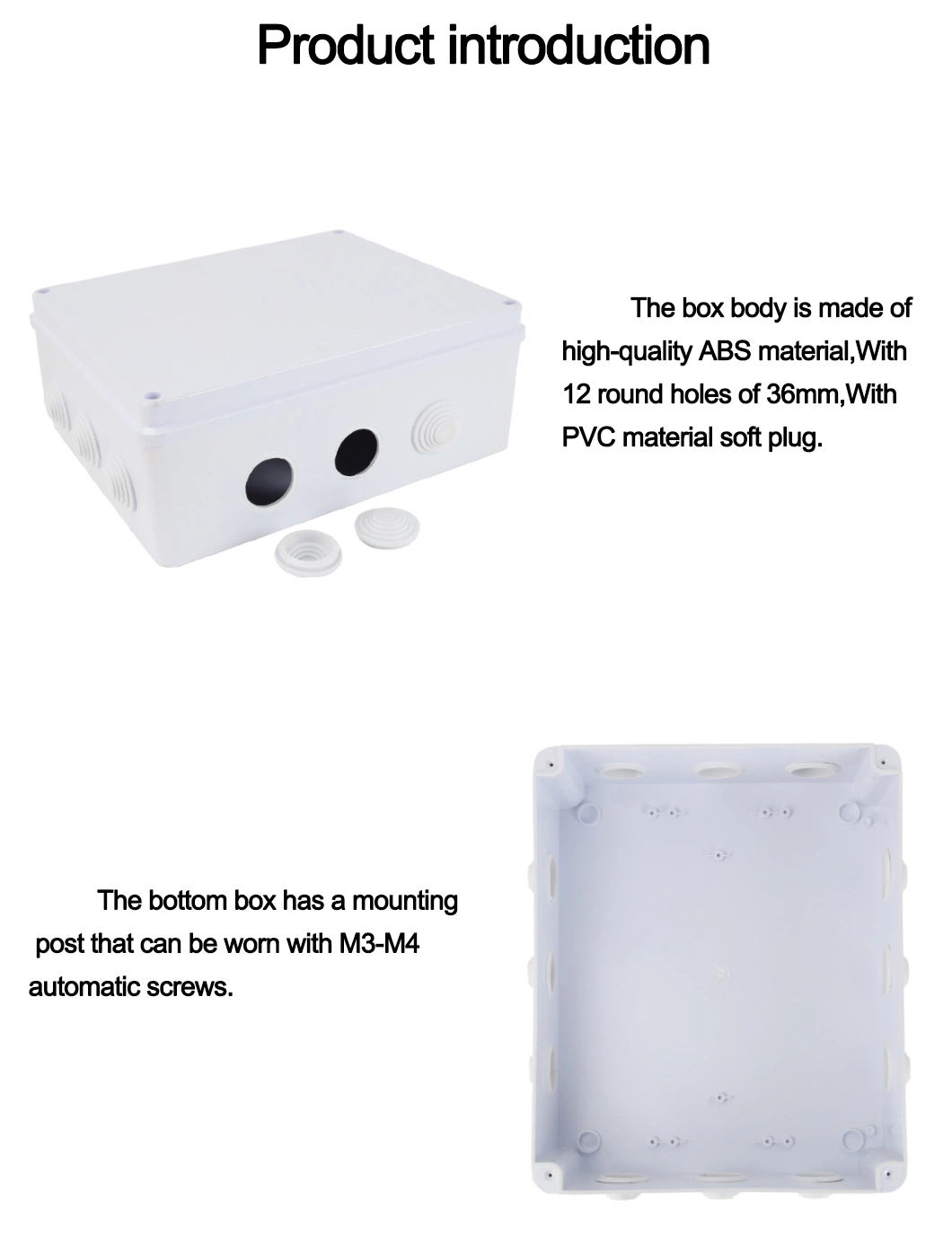 Наружная водонепроницаемая распределительная коробка 300X250X120 мм из АБС-пластика IP65 с белым пятном оптом