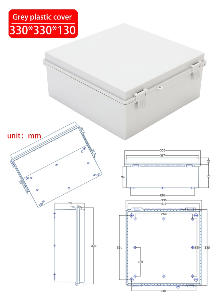 现货 330*330*130mm ABS 塑料防水接线盒透明盖 IP66 13*13*5.1inch CE Rohs